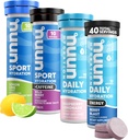 Nuun Hydration Electrolyte Tablets - Water에서 분해 가능, 전체 팩 | 5 Essential Electrolytes for Hydration | 1g Sugar Drink Mix | Vegan, Non-GMO | 4 Pack (40 총봉)