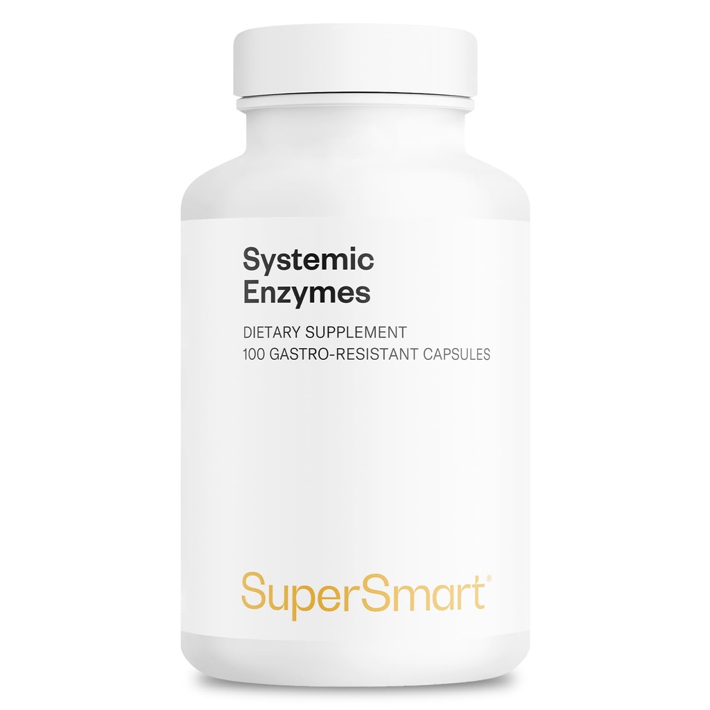 Supersmart Systemic Enzymes (High Potency) - Bromelain, Protease, Lipase, Trypsin, Chymotrypsin, Peptidase, Pancreatin - Proteolytic Enzymes Complex | Non-GMO 및 글루텐 무료 - 100 DR 캡슐