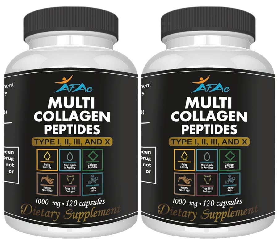 VITAMISAN 2-Pack 다 교원질 플러스 알약 (유효한, 머리, 피부, 못 및 합동 지원을 위한 유형 I, II, III, X), 80 일 공급 240의 캡슐