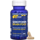 Serotonin Brain Food - 1250mg L-Tryptophan & 400mg Rhodiola Rosea Supplement - 스트레스 완화를위한 무드 지원 보충 - 마그네슘 글리세라이드 및 아연과 Neurotransmitter 지원 - 60 캡슐