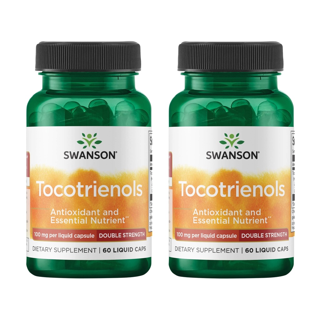 Swanson 이중 힘 Tocotrienols - 산화 방지제 - (60 액체 캡슐, 100mg 각) 2 팩