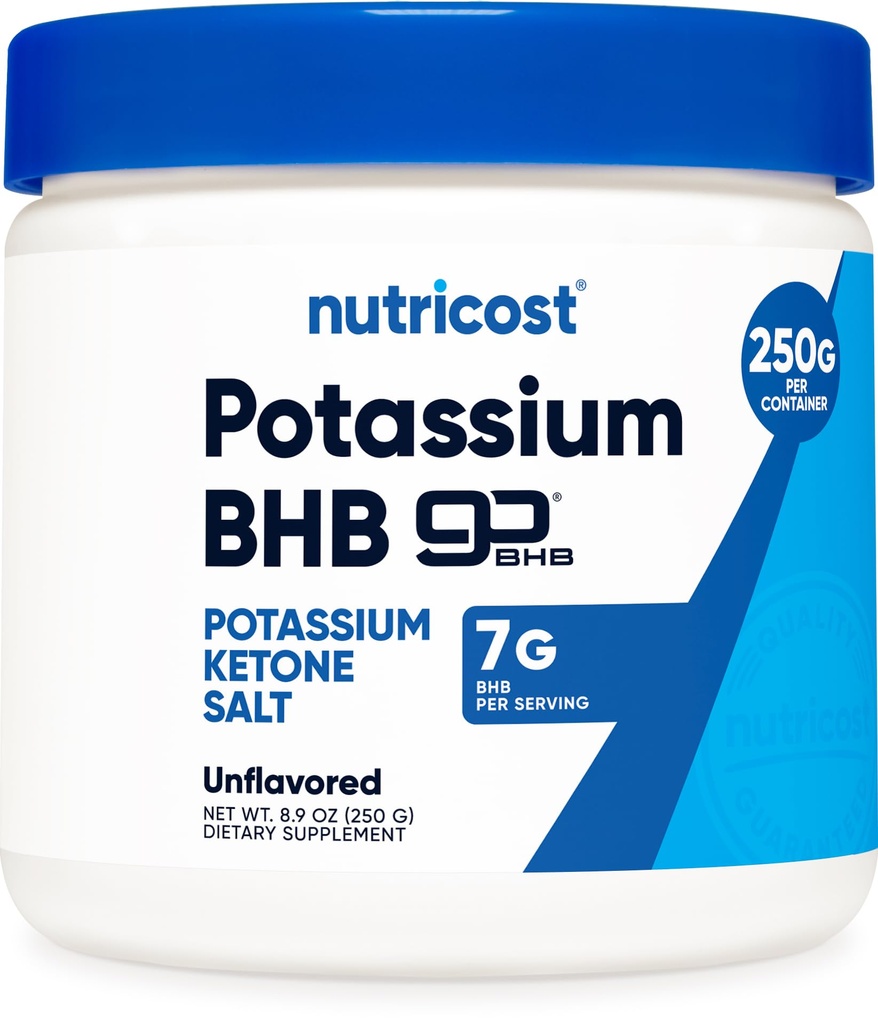 Nutricost 칼륨 BHB 소금, Exogenous Ketone 보충교재, 봉사 당 6.4g beta Hydroxybutyrate, 250 그램