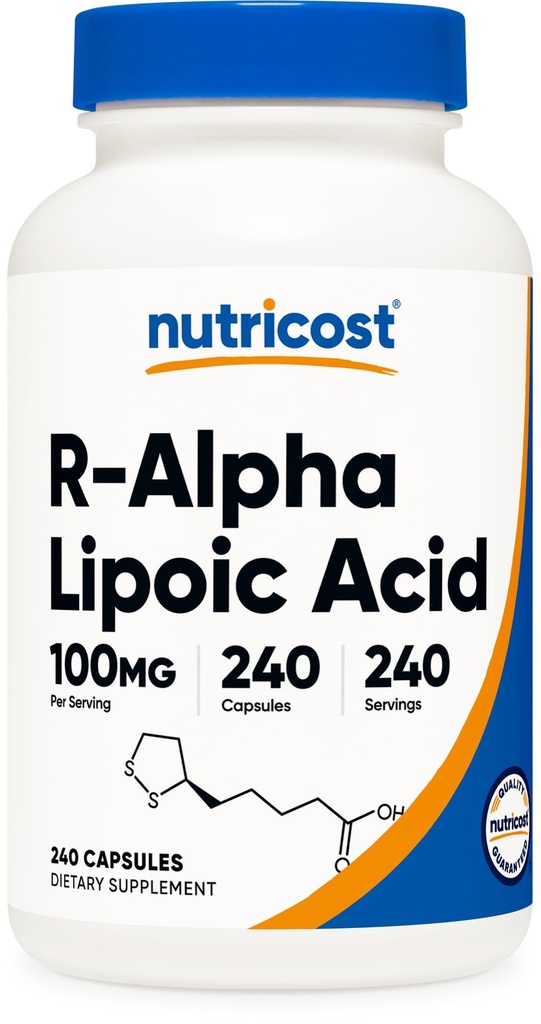 Nutricost R-Alpha Lipoic Acid 100mg, 240 캡슐 - Veggie Caps, Vegan, Non-GMO, 글루텐 무료