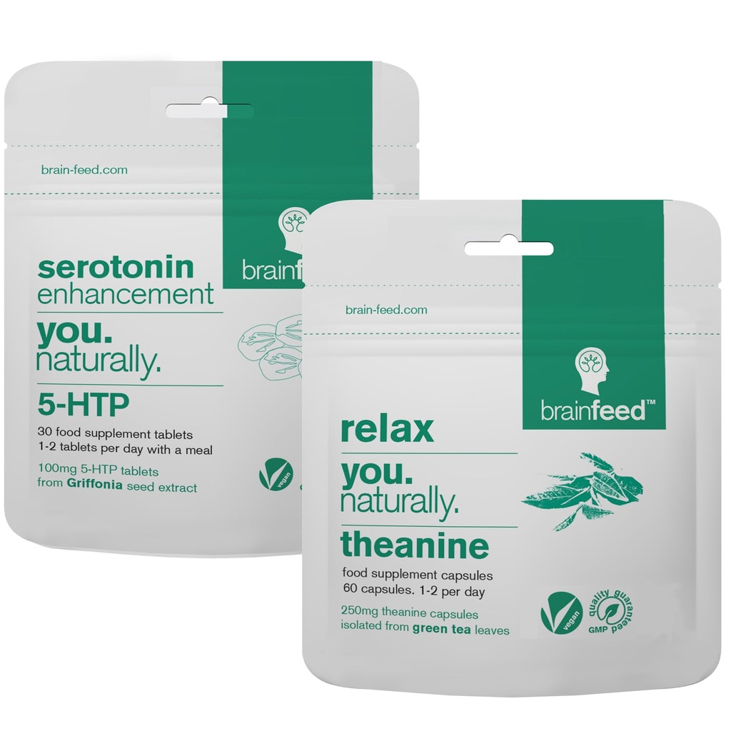 세로토닌 보충제 및 천연 l 아닌 | 세로토닌 계류 지원 및 스트레스 완화 보조제 | 5HTP 100mg + 250mg L 아닌 캡슐 | 2 개월 공급 | Vegan