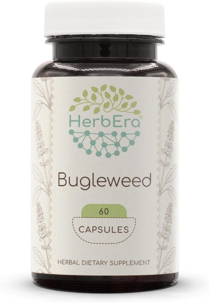 HerbEra Bugleweed 60 캡슐, 400 mg, Bugleweed (Lycopus Virginicus) 건조 허브 (60 캡슐)
