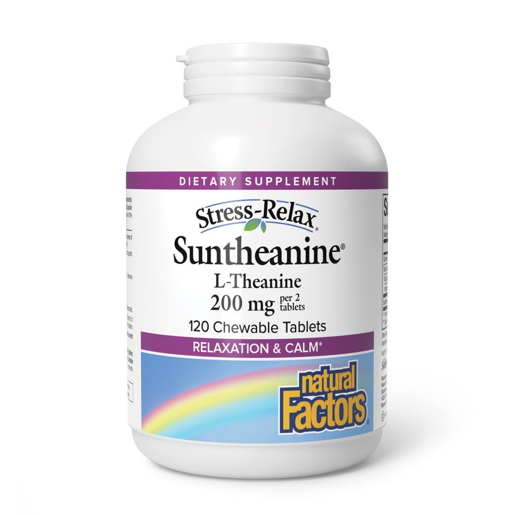 자연적인 요인 Suntheanine L-Theanine 100 mg - Calm 전망을 위한 건강 보충교재 - L-Theanine 보충교재는 잠 & Aids를 완화하는 것을 지원합니다 - 120 Chewable 정제 (60의 서빙)