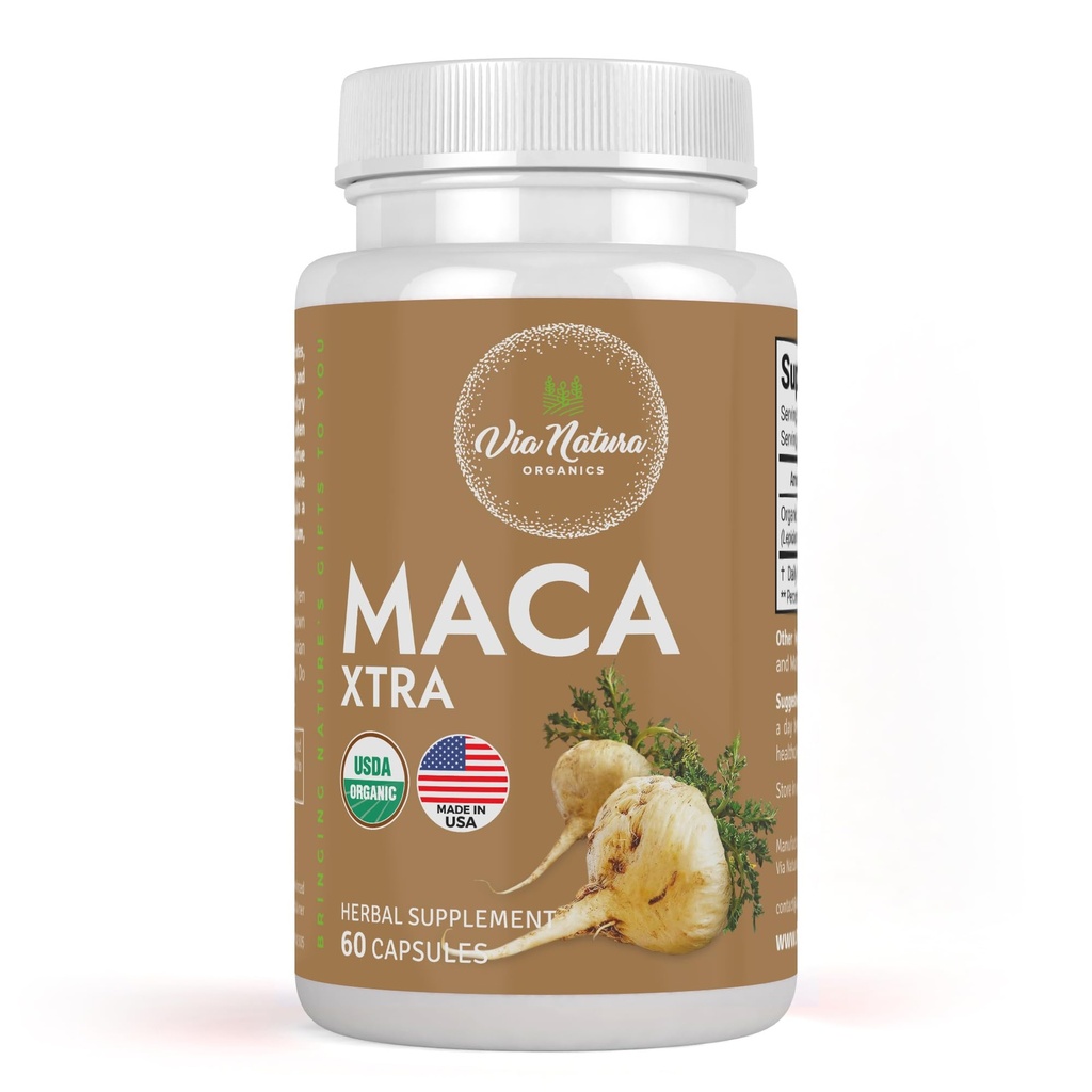 Maca Xtra 캡슐 1000mg | 유기농 초본 보충 | 아미노산의 천연 소스 철 및 마그네슘 | 60 캡슐