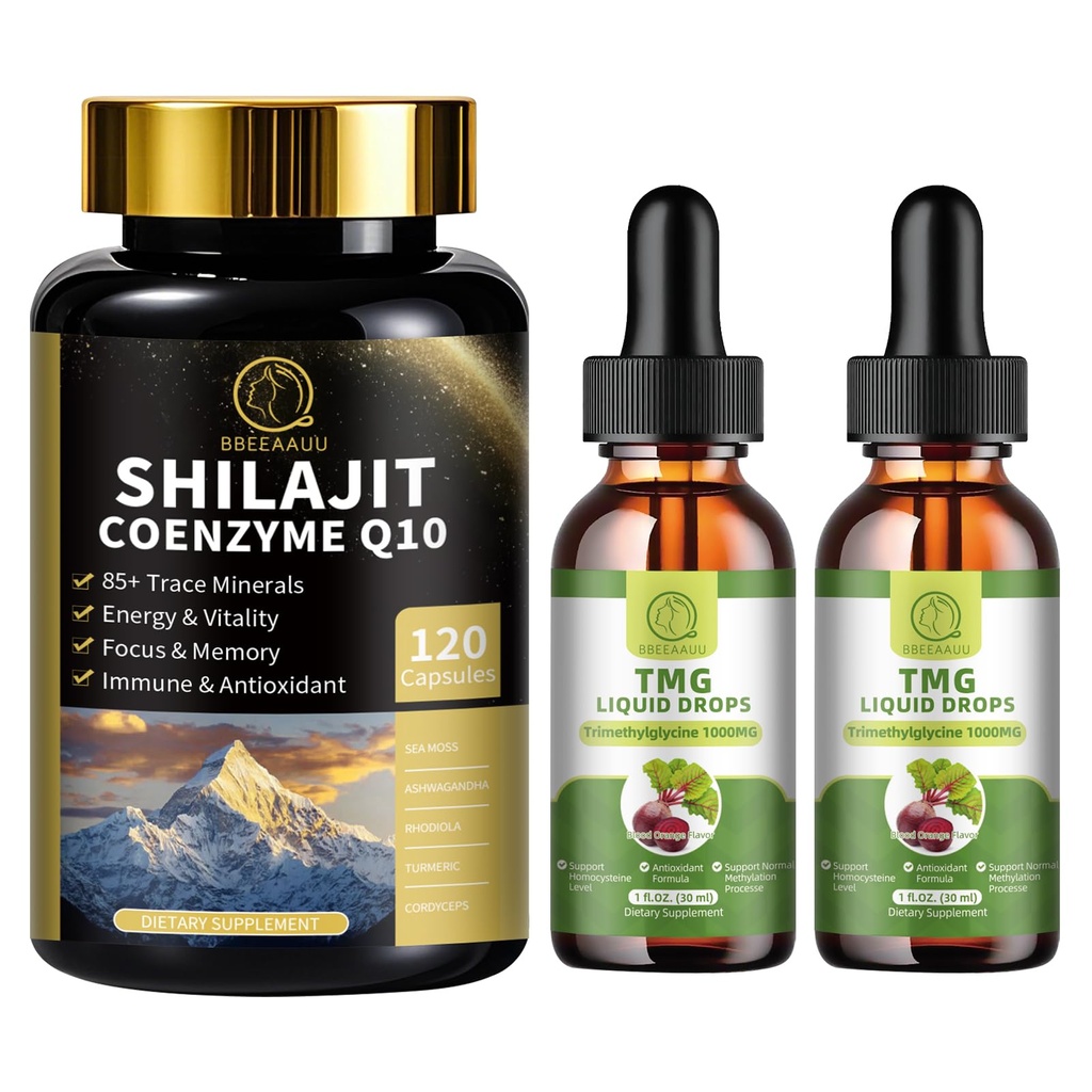 TMG (Trimethylglycine) 보충교재 액체 하락 & 바다 Moss를 가진 Shilajit 캡슐