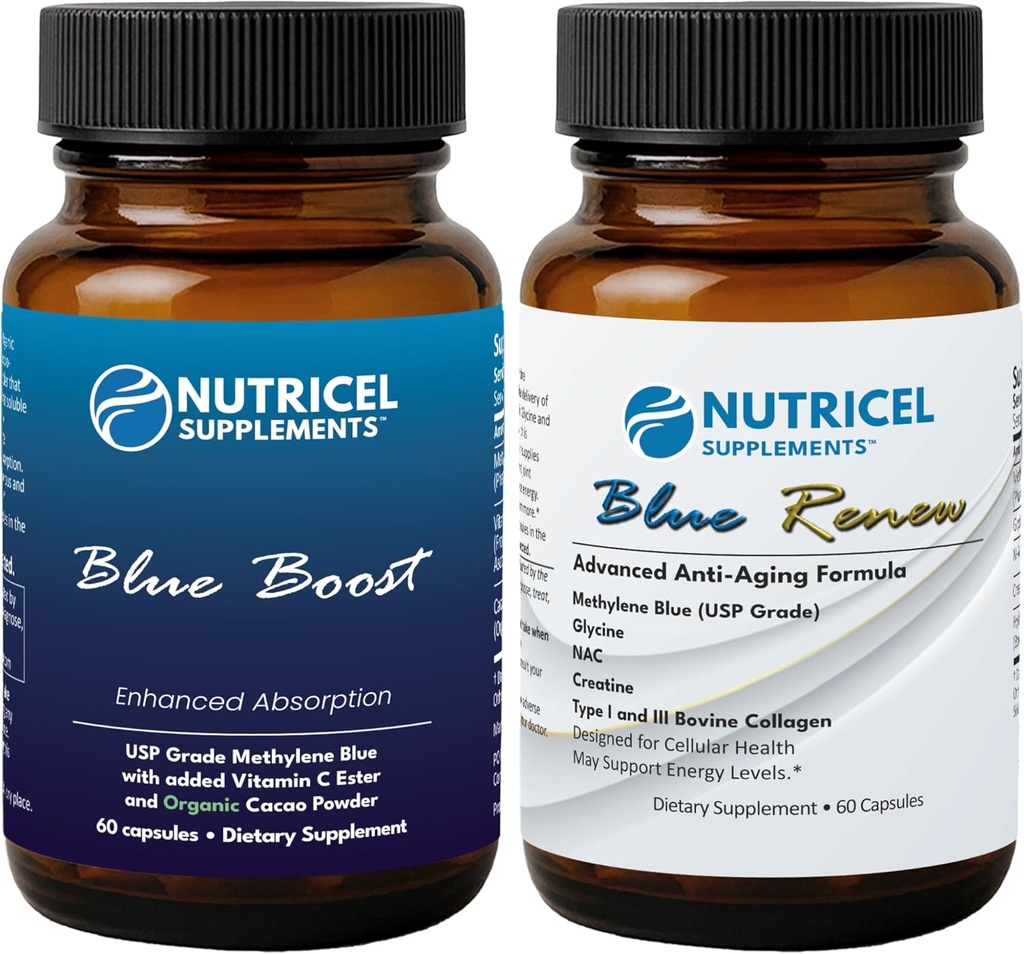 Nutricel Methylene Blue Capsules - Boost 및 Renew (2 제품 번들)