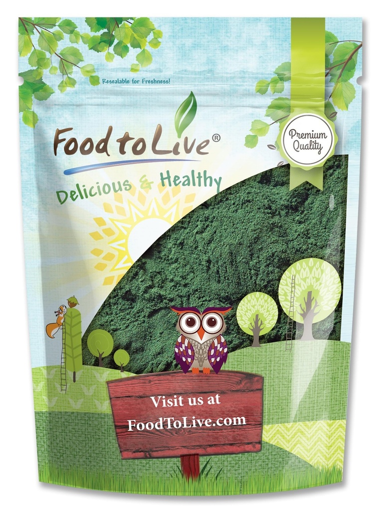 라이브 클로렐라 분말, 1 파운드 음식 - Kosher, Raw Green Algae, Vegan Superfood, Bulk, Pure Vegan Green Protein, Rich in Vitamins and Minerals, Great for Drinks, Teas and Smoothies