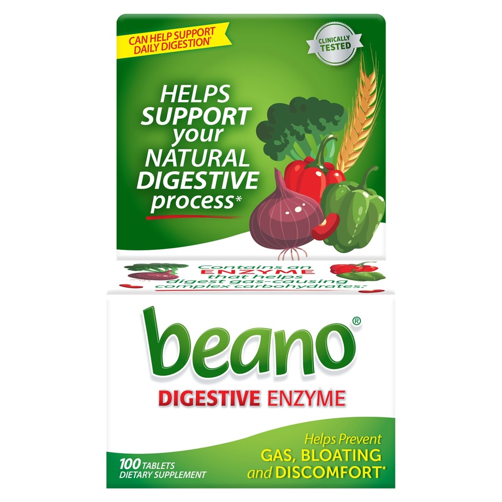 Beano 음식 효소 규정식 보충교재 정제 - 100 ct, 2의 팩