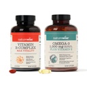 NatureWise 비타민 B Complex 360 Softgels & Omega 3 물고기 기름 180ct 에너지, 심장, 뇌, 면역력 지원