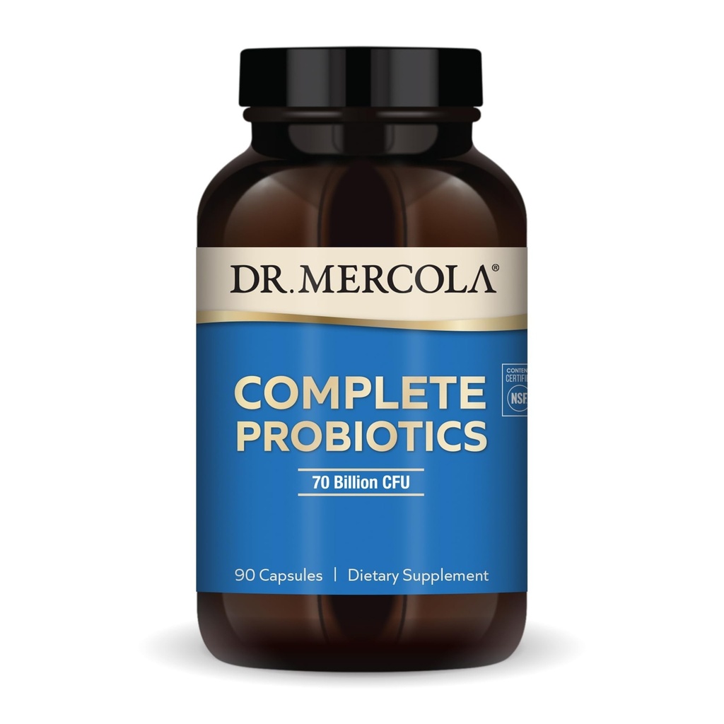 Mercola Complete Probiotics - 70 억 CFU - Immune, Digestive & Gut Health 지원 - 10 Strains - 선반 안정 - GMO-Free, Gluten-Free & Soy-Free - 90 캡슐 (90 서빙)