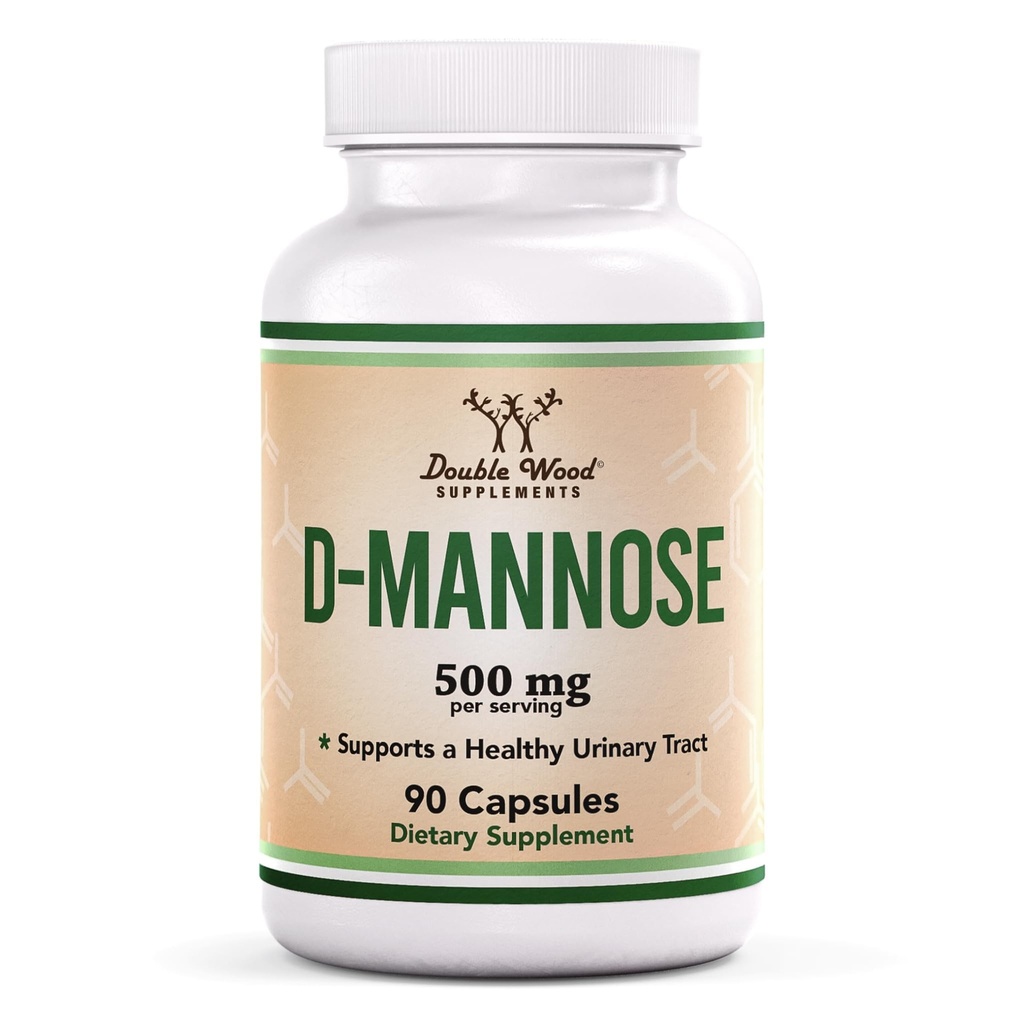두 배 나무는 D Mannose 500mg 캡슐, 90의 조사를 보충합니다 (Urinary Tract 건강과 Bladder Lining를 위한 D-Mannose는, UTI 예방을 돕습니다) Vegan 안전, 비 GMO, 글루텐 해방합니다