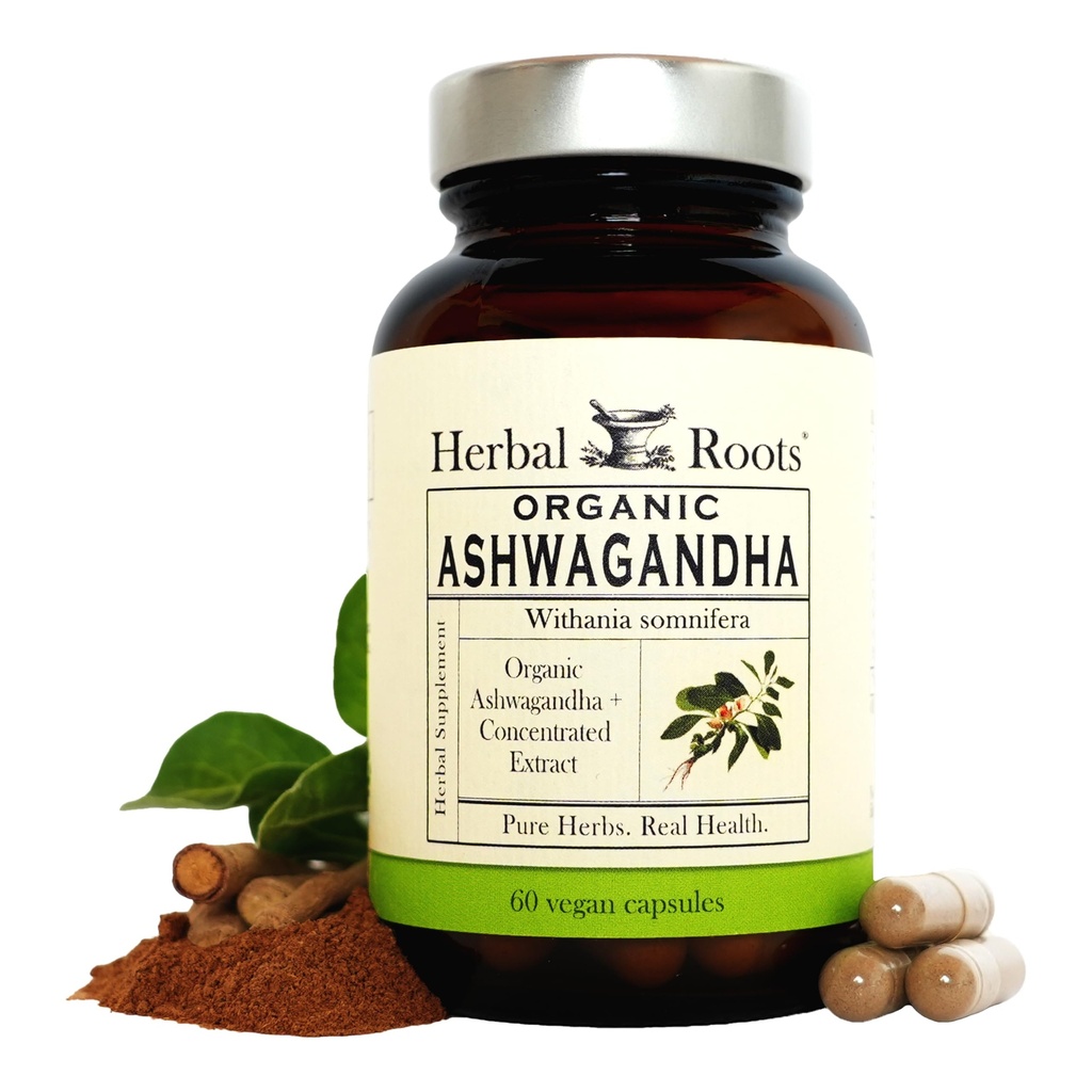 허브 뿌리 Ashwagandha 캡슐 | 추가 강도 1,000mg / 서빙 | 남자와 여자를위한 전반적인 건강을 위해 Ayurvedic | 60 Vegan 캡슐