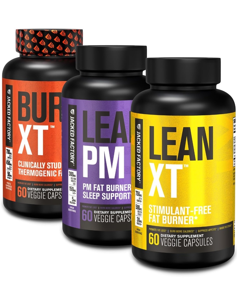 Burn-XT Thermogenic 뚱뚱한 가열기, Lean PM 야간 뚱뚱한 가열기 & 잠 원조, Lean-XT 카페인 자유로운 뚱뚱한 가열기