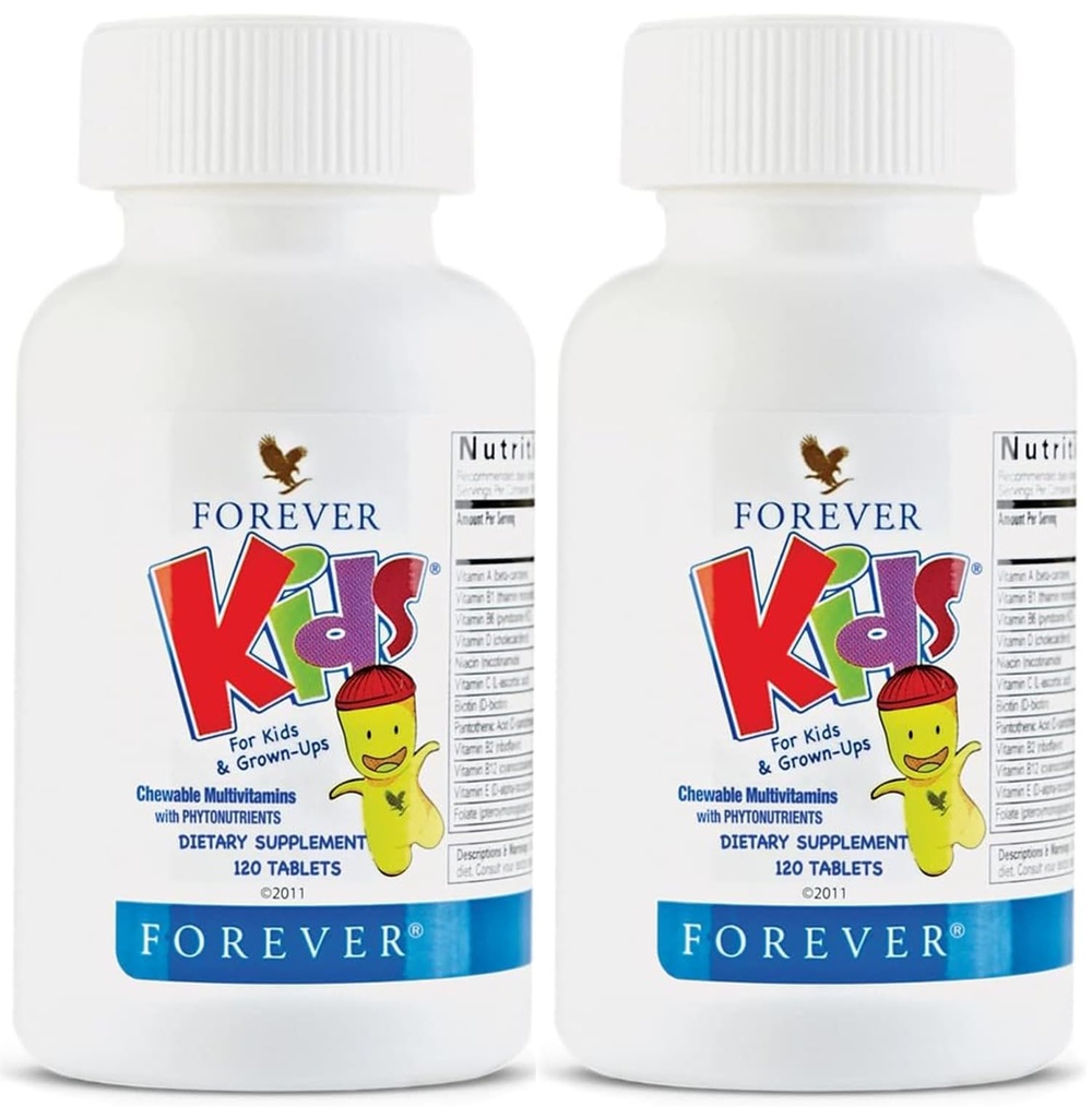 영원히 생활 - 아이 Chewable Multivitamin - 건강한 성장과 발달을 위한 포도 풍미 - 인공 풍미 없음 - 120의 정제 (포장 2)