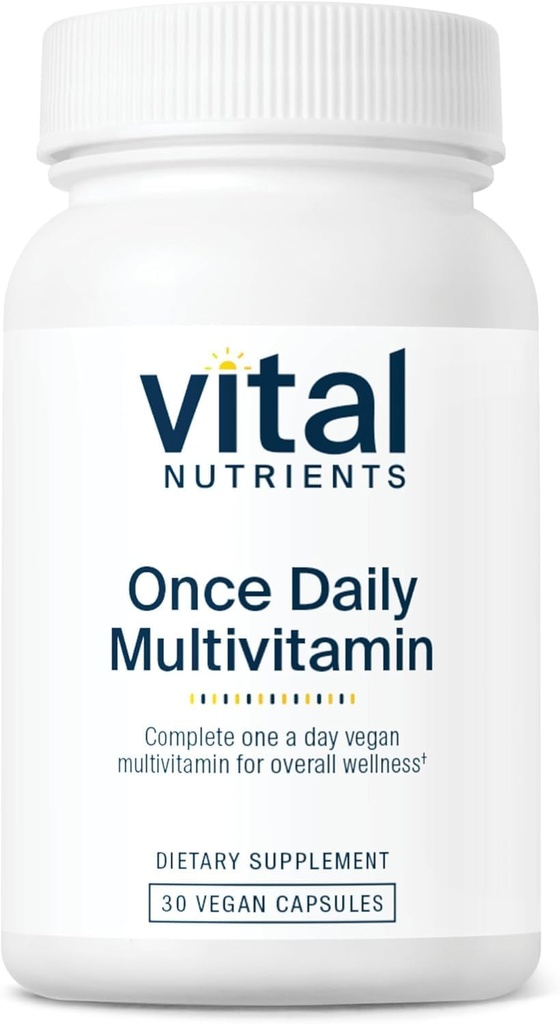 Vital Nutrients once Daily Multivitamin | Vegan Multi for Women & Men | Allergen-Free | 19 Essential Vitamin + Antioxidants for Eye and Heart Health | 글루텐, 데이리 & 소이 프리 | 30 캡슐