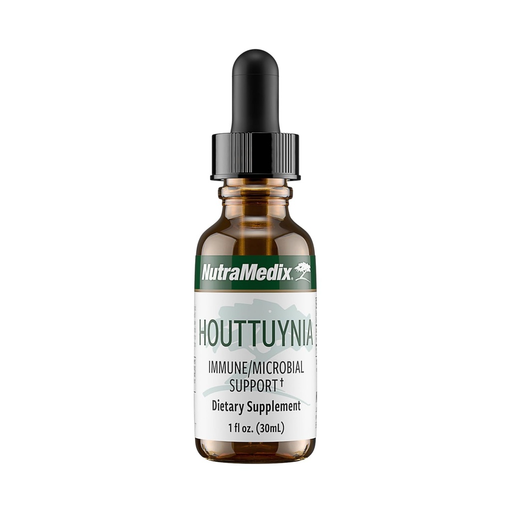 NutraMedix Houttuynia - 위장, 면역 체계 & 미생물 지원 Tincture - 소화, GI 건강 & 몸 Detox Cleanse를 가진 도움 - 식물 근거한 액체 하락 (1개 oz/30 ml)