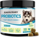 개를위한 Eagou Diary Probiotics - 소화 건강을위한 개 Probiotics, Prebiotics, Goat 우유, Omega 3, 비타민, Canine Diarrhea, Stomach, Gas Relief - 120 Ct