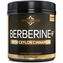 Berberine 1200mg HCL Plus Ceylon Cinnamon 캡슐 - 대사 및 면역 지원 Berberine 보충, AMPK 대사 활성제 Complex, 심장 혈관 지원 - Berberine HCL 1200 mg 캡슐