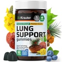 BIO KRAUTER Lung Detox Gummies - 60 Vegan Chews - Lung Cleanse 보충교재 w/Vitamin C & Mullein 잎 혼합 - 호흡 지원