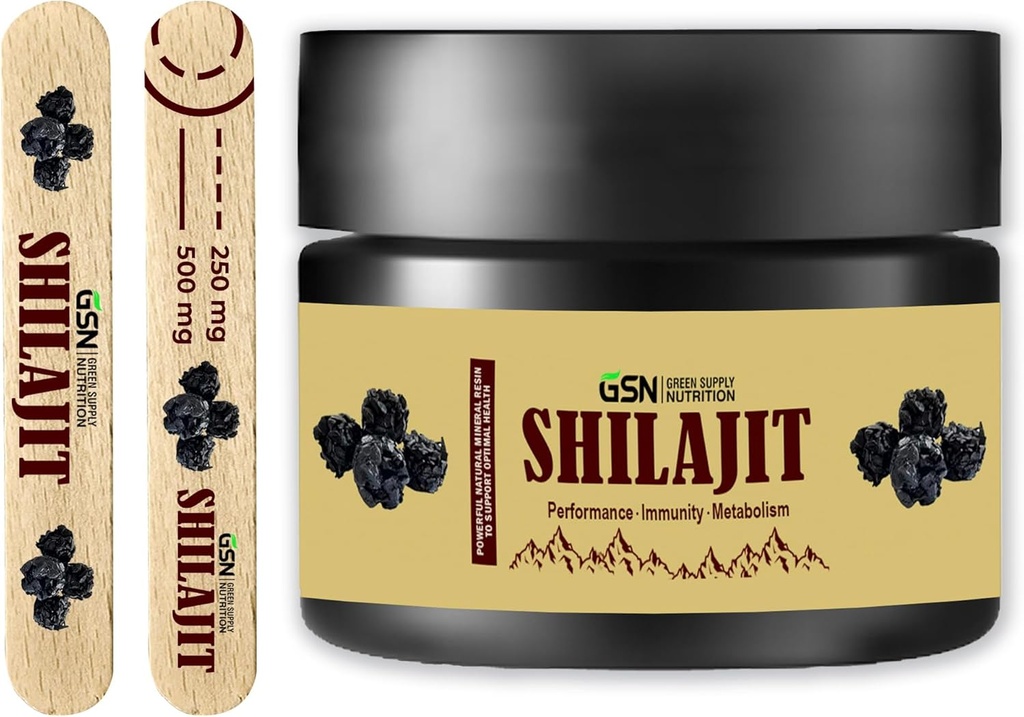 녹색 공급 유기 Shilajit 수지 30g: 85+ 추적 무기물 & Fulvic 산을 가진 순수한 Himalayan 혼합 - 에너지 부스트와 면역 지원, 50의 서빙을 위한 600mg 최대 힘