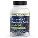 Glucosamine Chondroitin MSM 보충교재 합동 & 뼈 건강을 위한 - 120의 캡슐 | 뒤, 무릎, 손을 위한 합동 지원 & 불편 기복