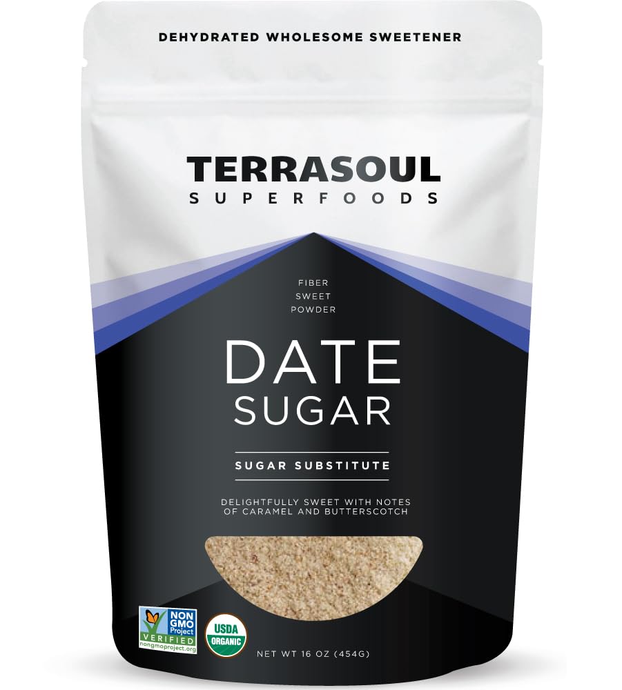 Terrasoul Superfoods 유기 날짜 설탕, 1 Lb - 낮은 글리세라이드 | Unrefined | Trace Minerals