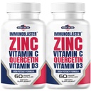 (2 팩) ImmunoBlaster 아연 Quercetin 비타민 D와 C 산화 방지제 Immune 지원 남자와 여자를 위한 높은 Potency Quercetin 아연 보충교재 - 글루텐, 콩, & 낙농장 자유로운 - 120 조사 (트윈 팩)