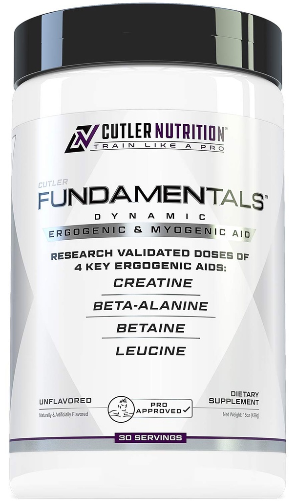 Fundamentals Intra 또는 Post 운동 회복 음료 : 최대 성능 및 근육 성장을위한 4 키 Ergogenic 보조 : Creatine, Beta-Alanine, Betaine 및 Leucine, 30 서빙, Unflavored