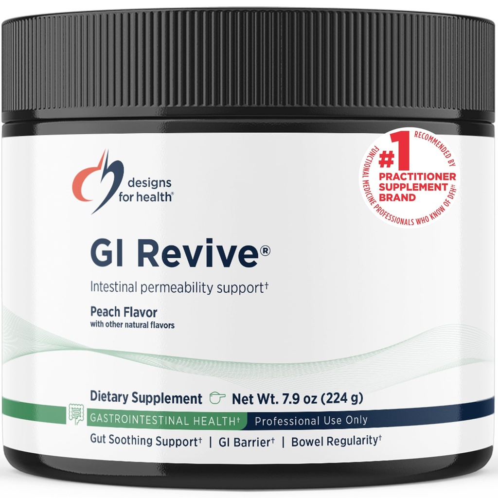 건강 GI Revive Gut 건강 분말을위한 디자인 - L Glutamine & Citrus Pectin Digestive Health + Slippery Elm, Marshmallow Root & Cat's Claw for Healthy Intestinal Function (28 서빙)