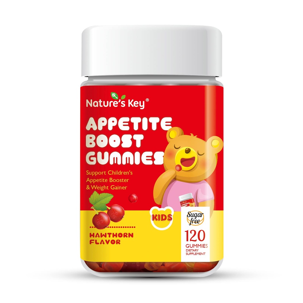 Nature's Key Appetite Booster Gummies - 더 많은 것을 먹는 아이들을위한 지원 Appetite Stimulant 및 체중 증가 - 호손 맛 (120 카운트, 팩 1)