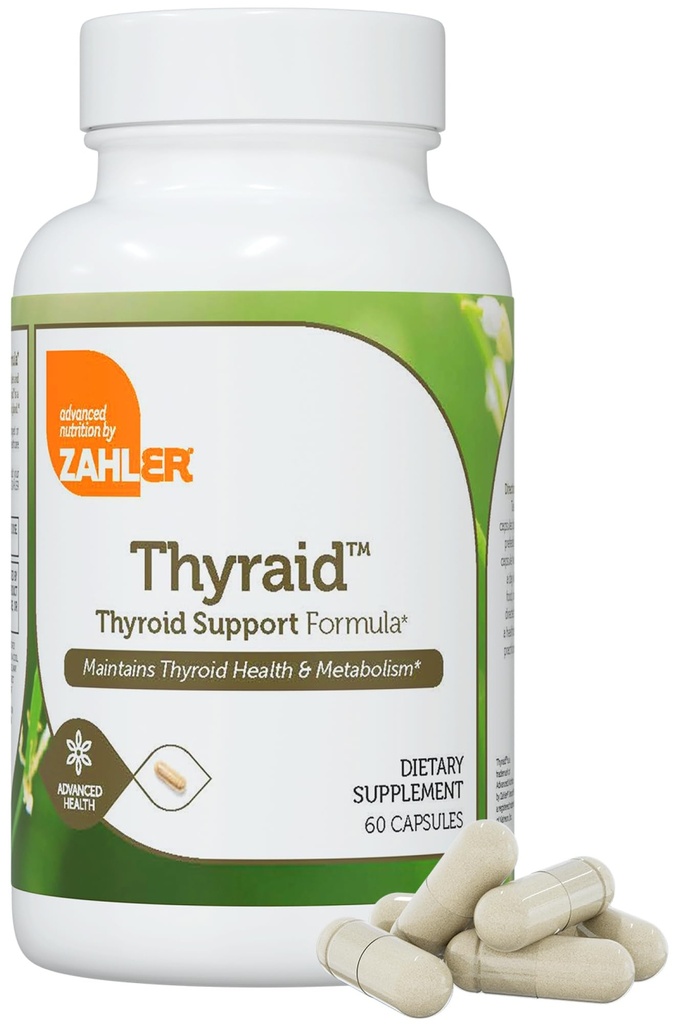 Zahler Thyraid - Iodine, 아연, L-Tyrosine, Ashwagandha, Forskholii - 여성과 남성을위한 순수한 Thyroid 지원 - Kosher Gluten 무료 Non-GMO Thyroid 보충 (60 캡슐)