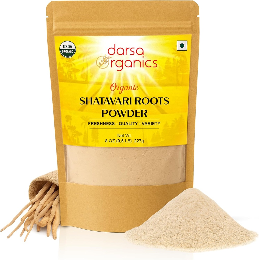 Shatavari Powder 8 oz, USDA 유기 인증 아스파라거스 레이모스, 여성 건강, 호르몬 균형 & 활력, 차 & 스무디, 비 GMO, 비건, 코셔에 대 한 Ayurvedic 허브