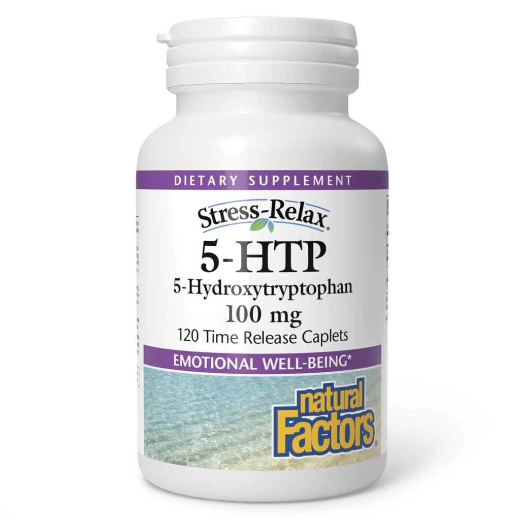 자연적인 요인, 긴장 Relax 5-HTP 100 mg의 약제 급료 보충교재, 지원 잠 & 감정적인 웰빙, 120 조사 (1의 포장)