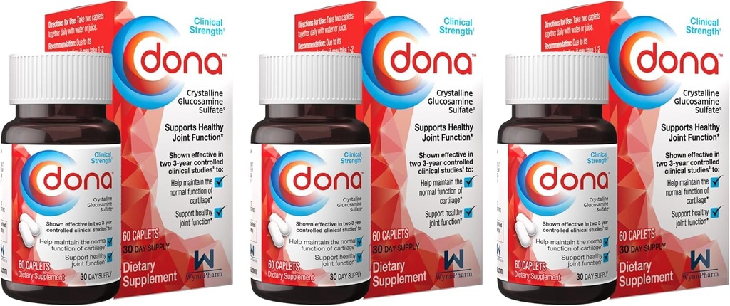 DONA 크리스탈 글루코사민 황산염 60 캡슐 (3 팩) F