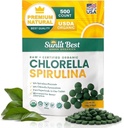 Sunlit Best Organic Chlorella Spirulina Tablets, Green Algae Pills, 500 CT