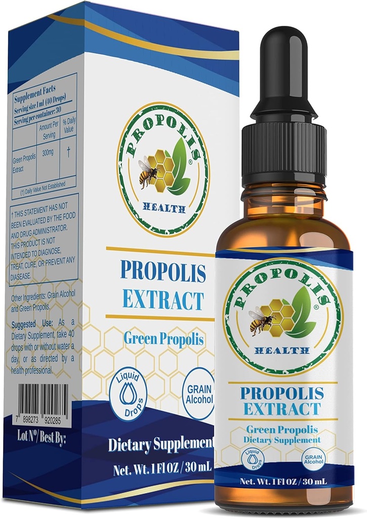 프로 폴리스 건강 - 꿀벌 프로 폴리스 추출물 - 브라질 꿀벌 프로 폴리스 - 30 일 공급 - Propolis Liquid Supplement - Propolis Drops