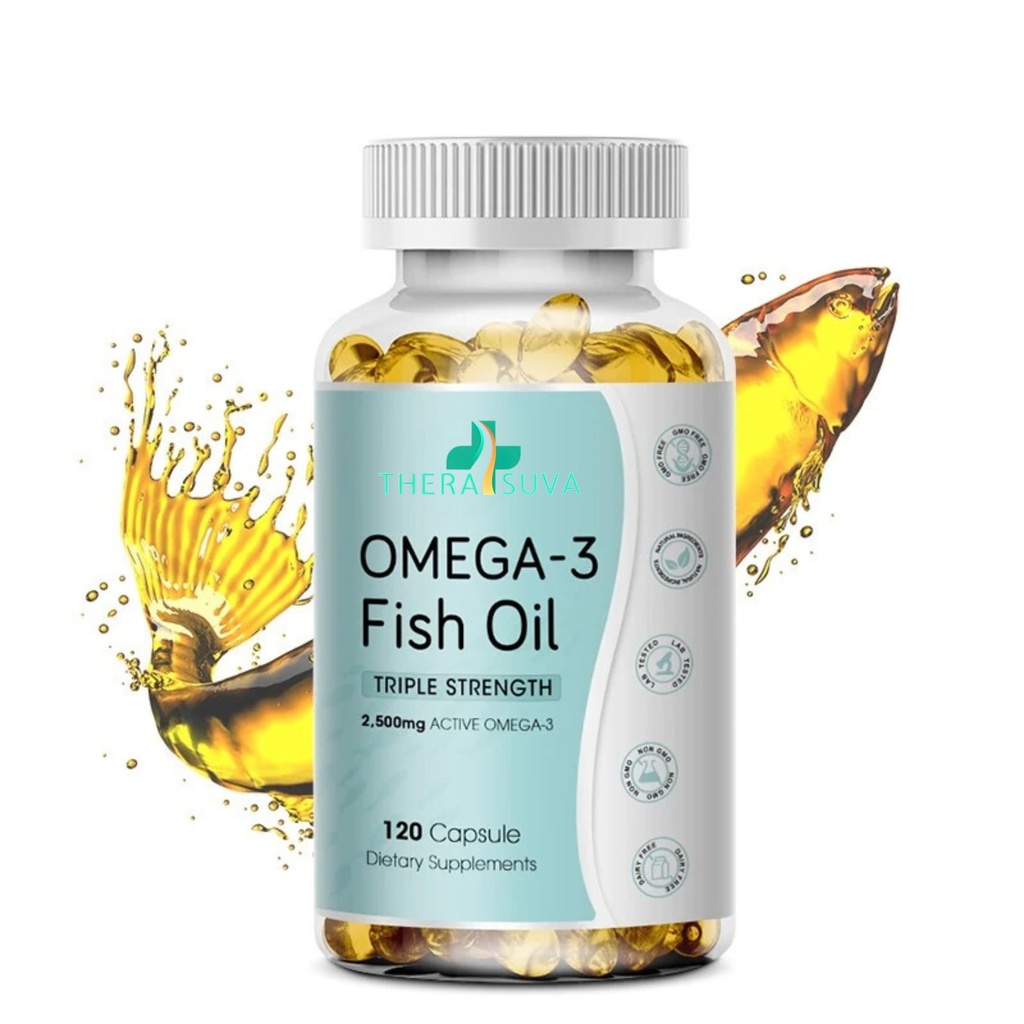 세 배 힘 야생 알래스카 Omega-3 2500mg + EPA 1,300mg + DHA 1,200mg, 심장 및 합동 건강을 위한 보충교재, 120 Softgels 60 일 공급