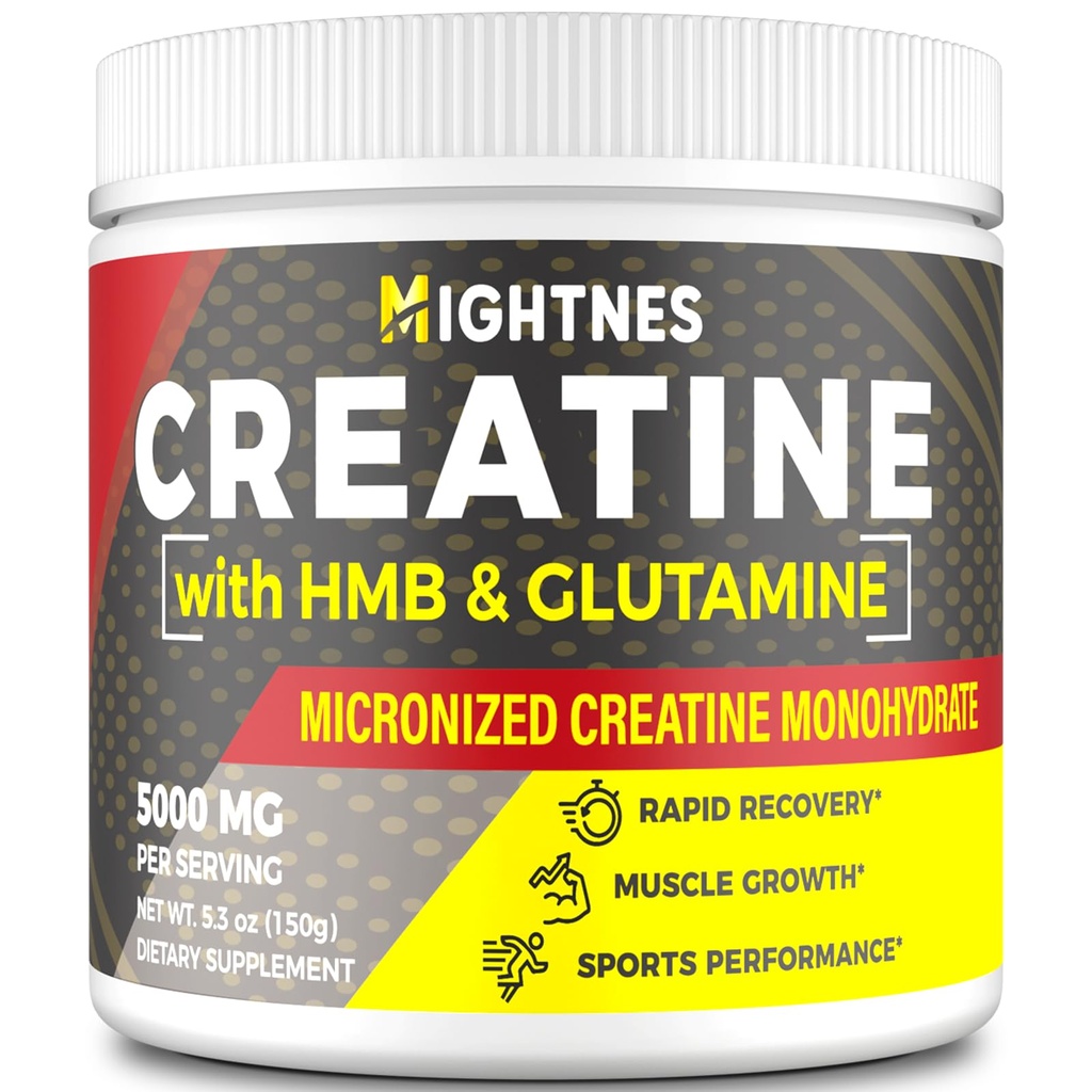 Creatine HMB, 남성 및 여성을위한 크레아틴 분말, 근육 성장 및 회복 및 증가 된 강도, 성능, 글루타민을 가진 크레아틴 HMB, 글루텐 무료, 30 서빙