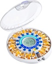 알람, 28 일 전자 잠금 Pill 상자, 음력 및 가벼운 Reminders, 비타민 및 보충제 (블루)에 대한 Elderly에 대한 Daviky 자동 알약 분배기