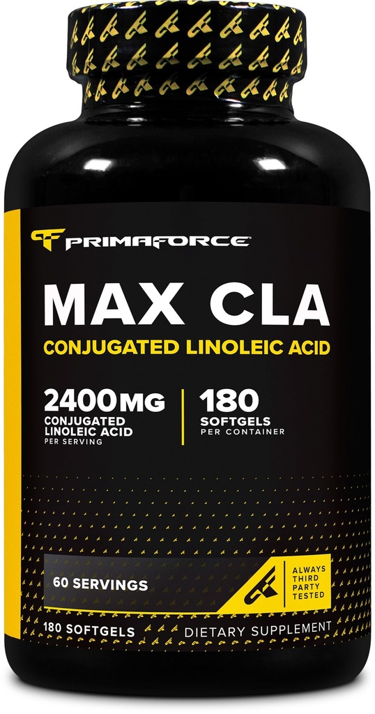 Primaforce CLA 2400 mg / 서빙 (180 softgels) - 최대 CLA - 남성 및 여성, 비 자극, GMO 무료 및 글루텐 무료