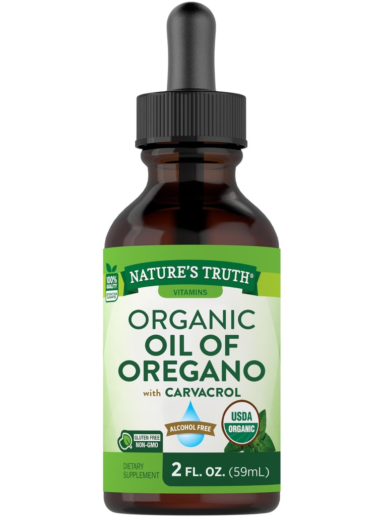 Oregano Liquid Drops의 자연의 진실 유기 오일 | 2 fl oz | 지중해와 야생 Oregano 보충교재 | Non-GMO & 글루텐 무료