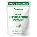 Purisure L-Theanine 분말, 100 g, 휴식 및 초점 촉진하는 순수한 L Theanine 분말, Cognitive 기능을 위한 보충교재, 충전물 없음, 비 GMO, 1000의 서빙