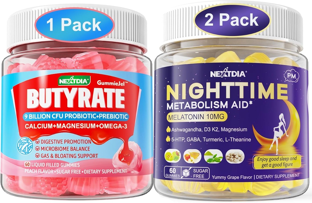 번들: Probiotic + Prebiotic + Postbiotic & Melatonin 10mg 20mg 나이트 타임 Metabolism 수면 Gummies를 가진 Butyrate Gummies