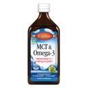 Carlson - MCT & Omega-3, 1480 mg Omega-3s, 9200 mg MCTs, Keto-Friendly, Caprylic & Capric 산, 에너지 생산, 지방 대사, 레몬 - Lime, 500 mL (16.9 Fl Oz)