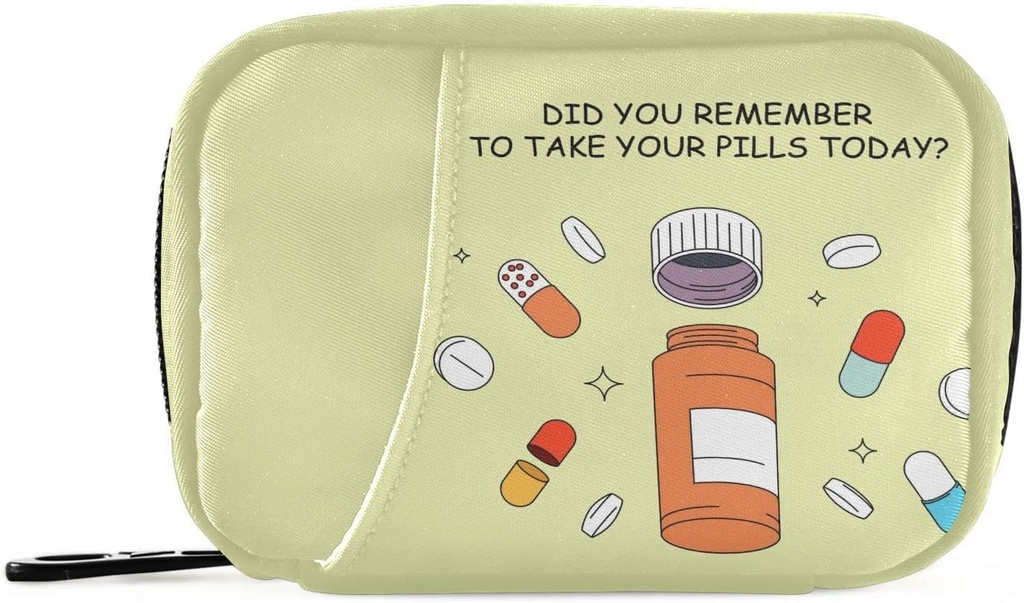 Naanle 7 Day Pill Case Bag - 지퍼가있는 휴대용 주간 알약 주최자, 비타민 보충 홀더 용 소형 크기