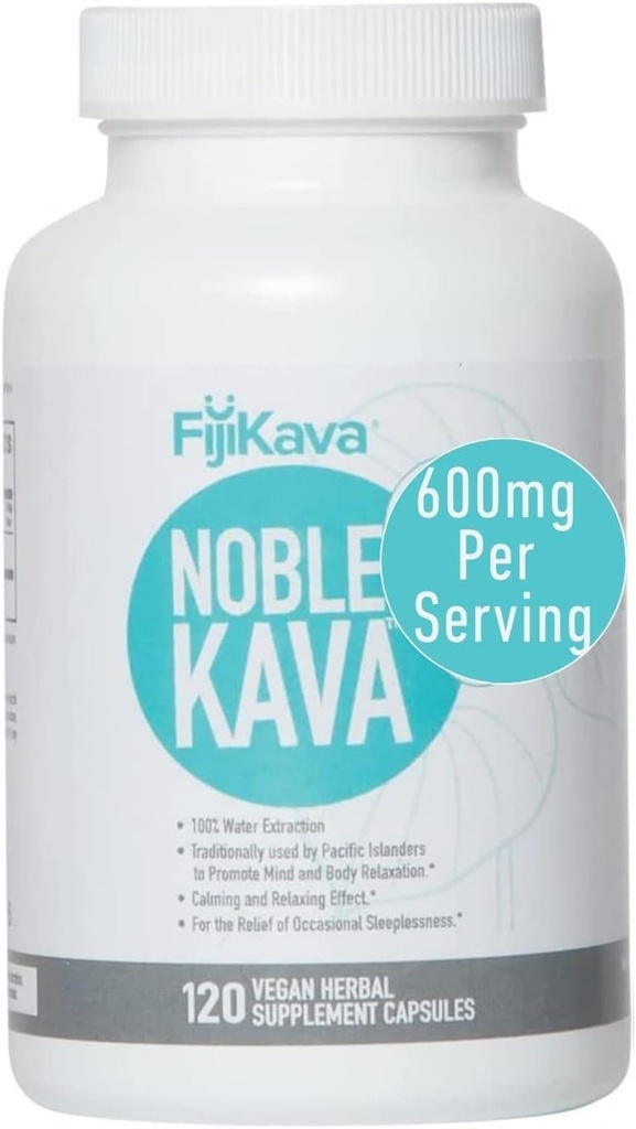 피지카바 Noble Kava Kava 캡슐, 600mg Kavalactones 당 서빙, 자연적인 Relaxation & Sleep Support 보충교재, Vegan & Non-GMO, 120-Count의 Calm & 긴장 기복을 위한 우수한 piper Methysticum 추출물