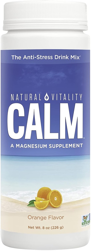 자연적인 Vitality Calm, 마그네슘 보충교재, 반대로 긴장 음료 혼합 분말, 본래, 오렌지 - 8 Ounce (포장 May Vary)